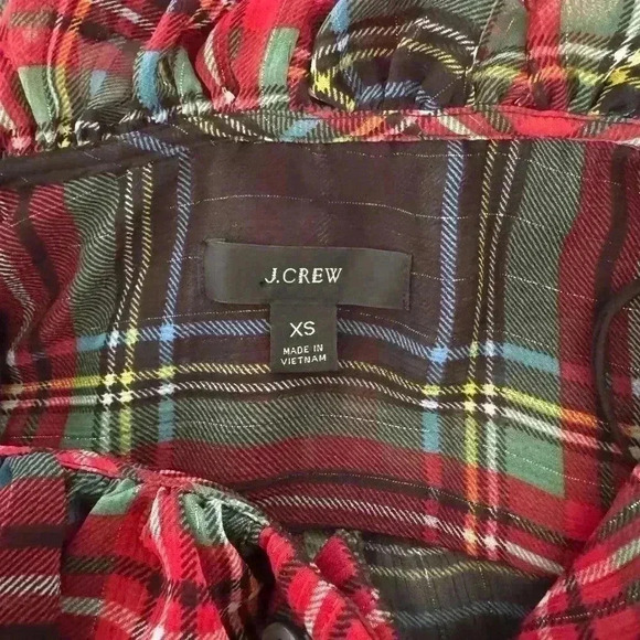 J. Crew Sleeveless ruffle-collar top in black Stewart tartan - Picture 11 of 11